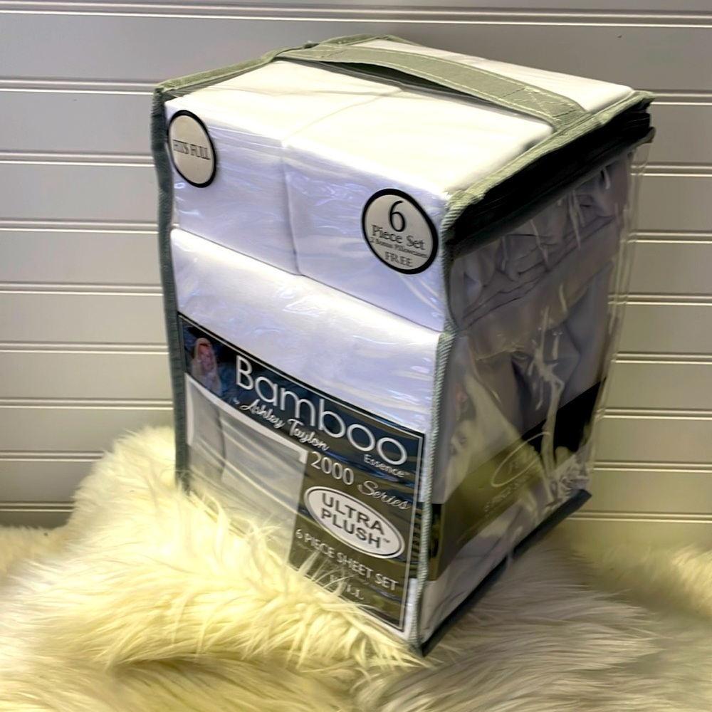 Bamboo Essence Full Size White Sheet Set